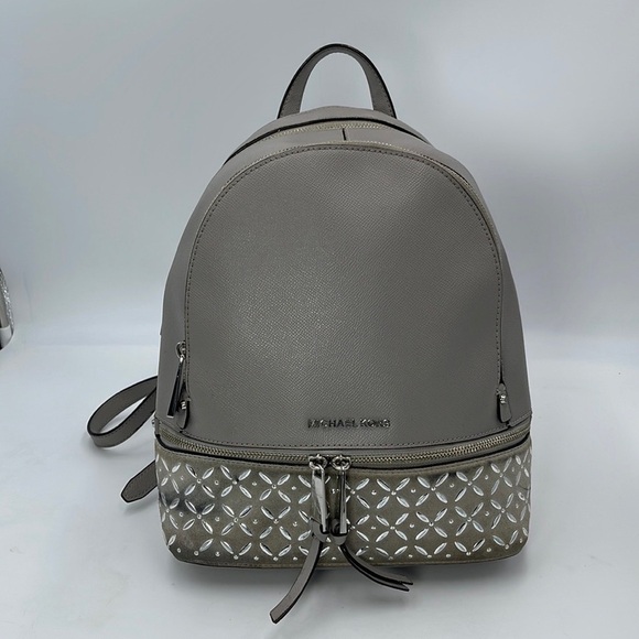 Micheal Kors Rhea Medium Embellished Leather Backpack - Picture 1 of 13